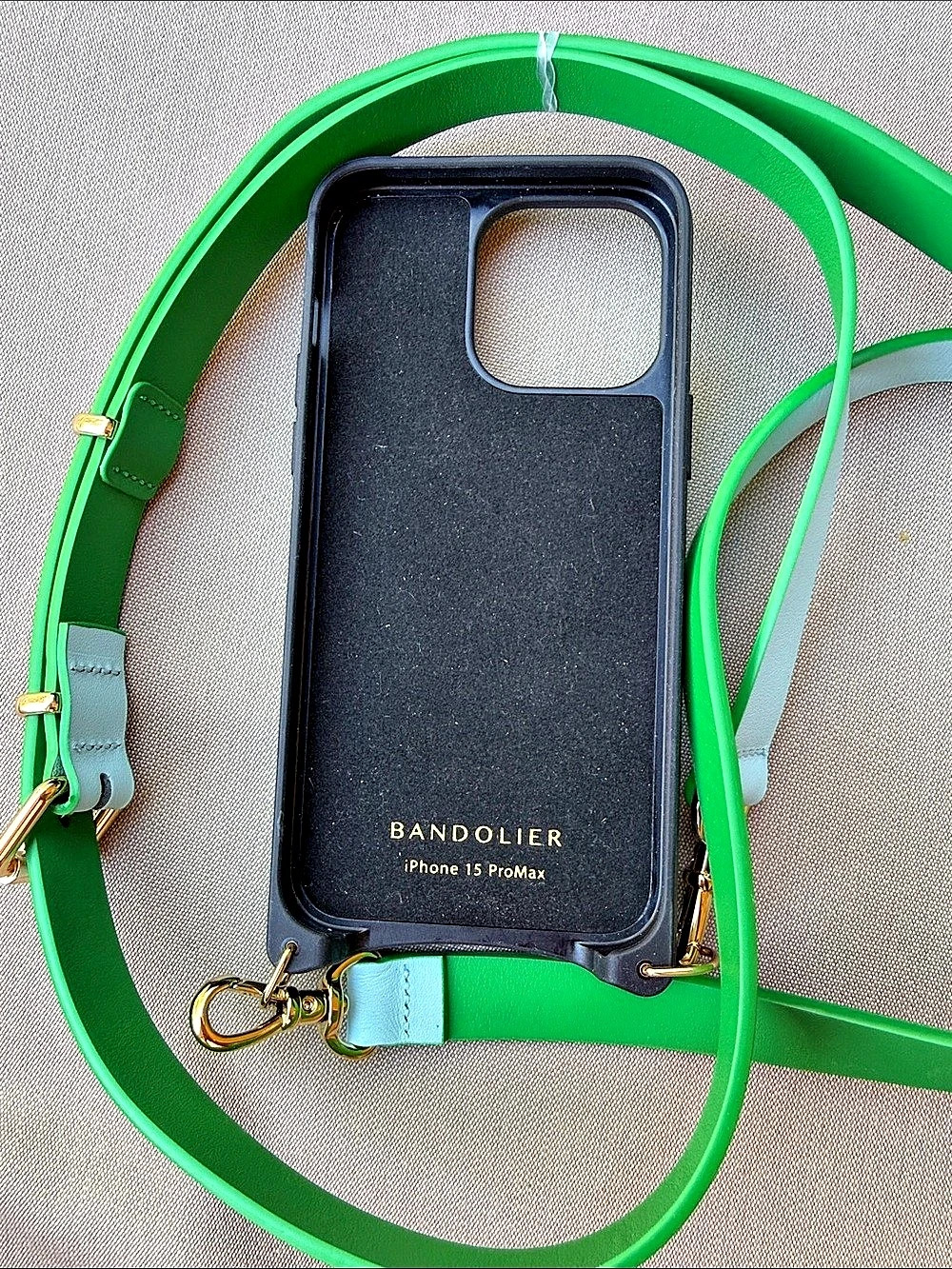 Bandolier iPhone 15 Pro Max Crossbody Phone Case Green & Blue - Picture 5 of 6